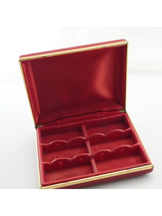 Unbranded Other - Vintage Red Jewelry Earrings Travel Storage Case Clamshell